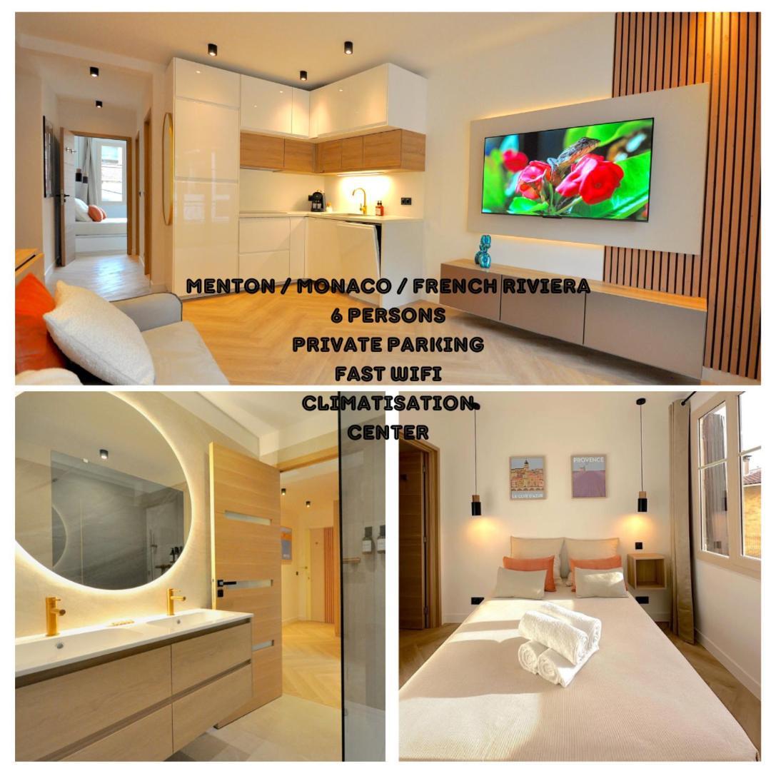 Monaco # Menton - 6 Persons - 2 Bedrooms - Full Renovated - Private Parking - Hypercenter - Clim - Beach And Sun Exterior foto